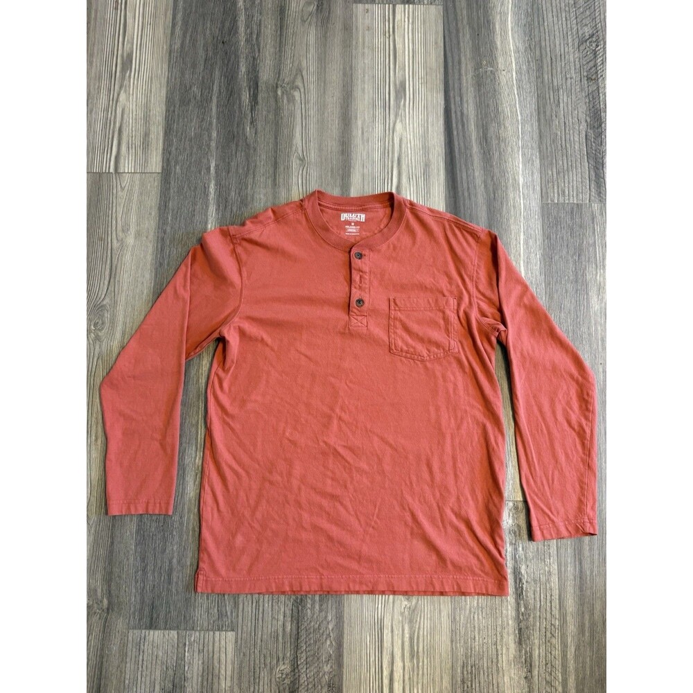Duluth Trading Long tail T Relaxed Fit LS Henley men’s Size Med Long tail.